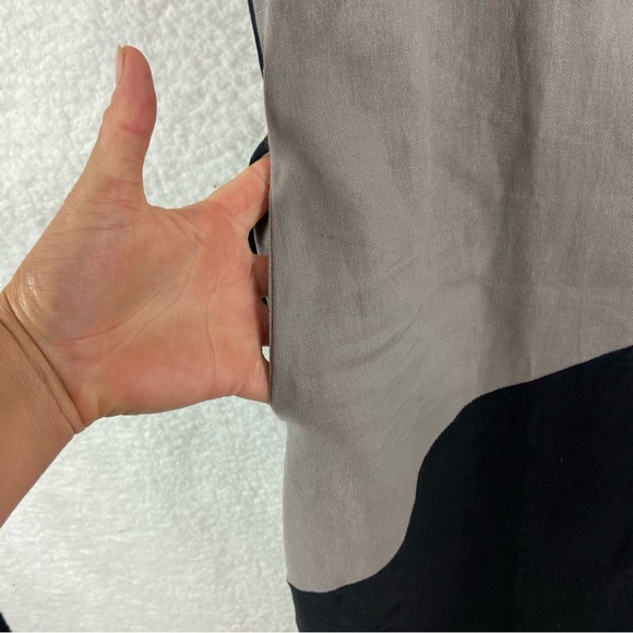 FORCYNTHIA Women's Linen Blend Colorblock Sleeveless Midi Dress. Size Medium - Picture 5 of 10